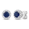 Thumbnail Image 2 of Natural Blue Sapphire & Diamond Stud Earrings 1/5 ct tw 10K White Gold