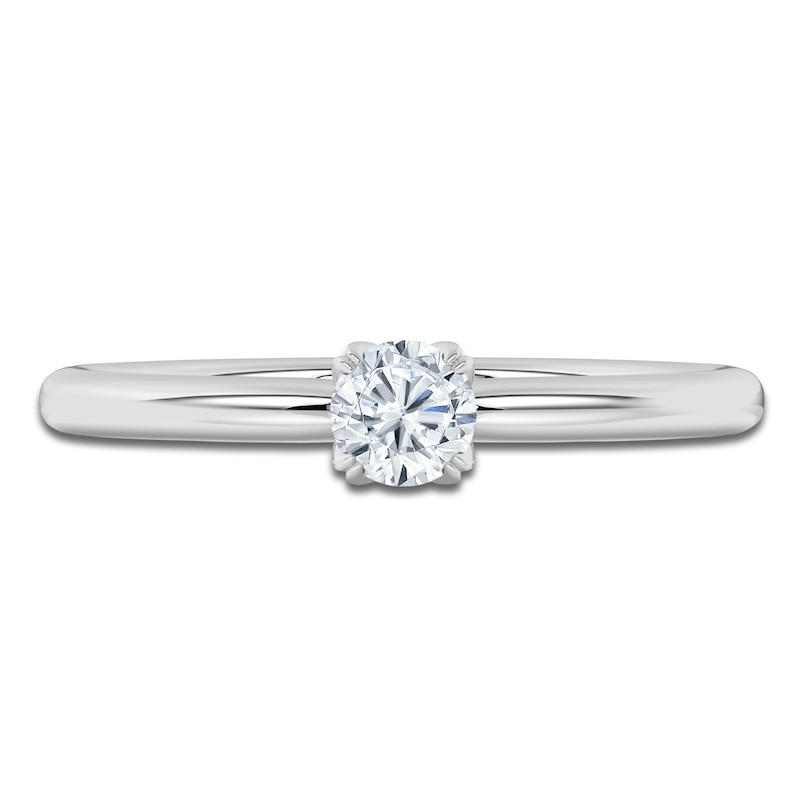 Main Image 3 of Certified Round-Cut Diamond Solitaire Engagement Ring 1/4 ct tw 18K White Gold (SI2/G)
