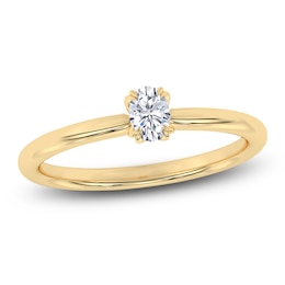 Oval-Cut Diamond Solitaire Engagement Ring 1/4 ct tw 14K Yellow Gold (I2/I)