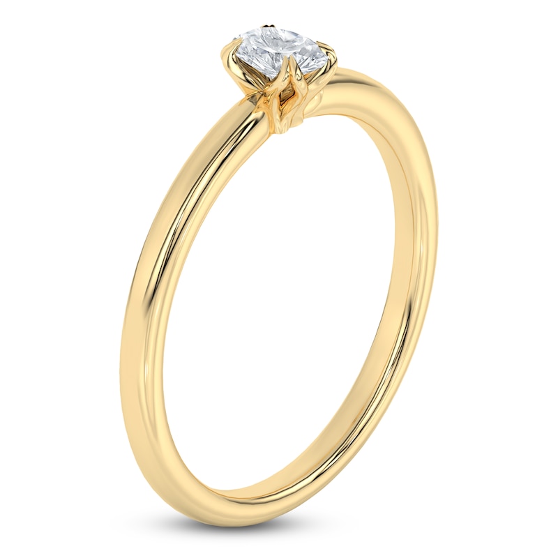Main Image 2 of Oval-Cut Diamond Solitaire Engagement Ring 1/4 ct tw 14K Yellow Gold (I2/I)