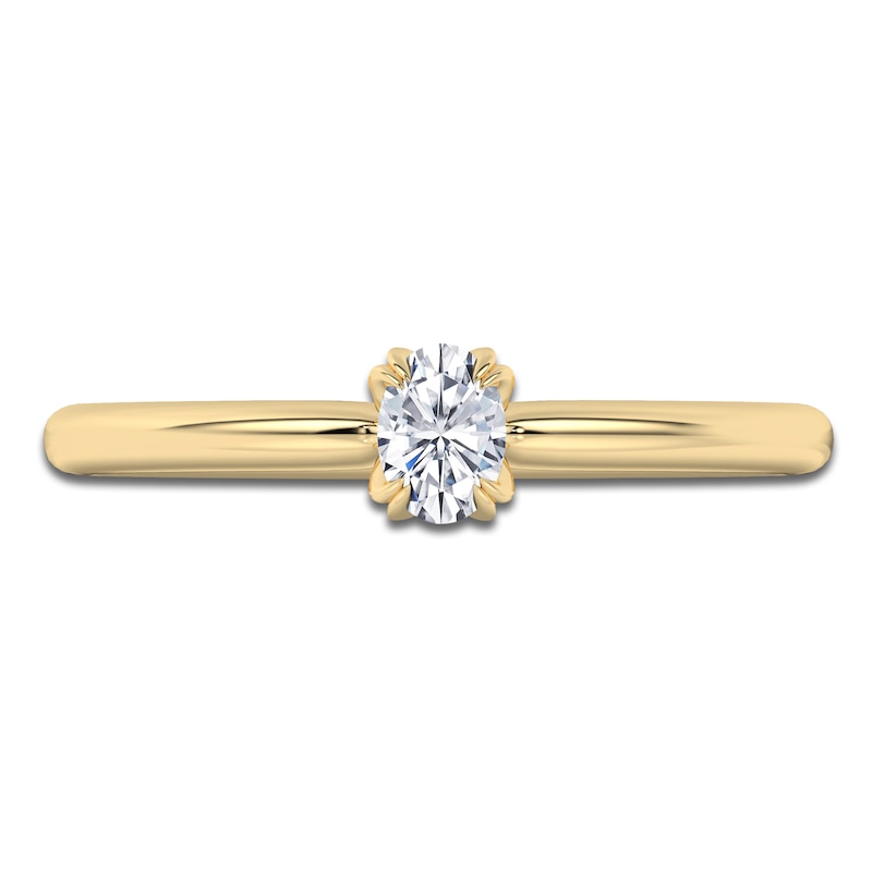 Main Image 3 of Oval-Cut Diamond Solitaire Engagement Ring 1/4 ct tw 14K Yellow Gold (I2/I)
