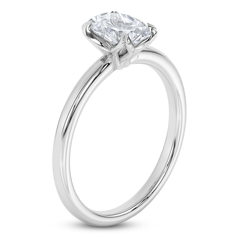 Main Image 2 of Certified Oval-Cut Diamond Solitaire Engagement Ring 1 ct tw Platinum (VS2/F)