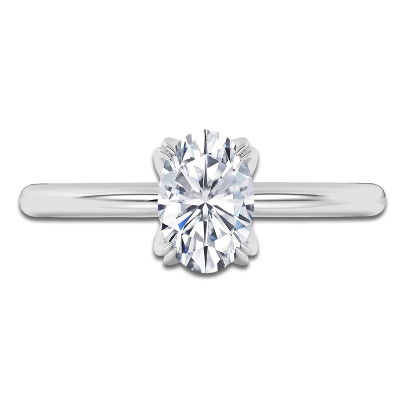 Main Image 3 of Certified Oval-Cut Diamond Solitaire Engagement Ring 1 ct tw Platinum (VS2/F)