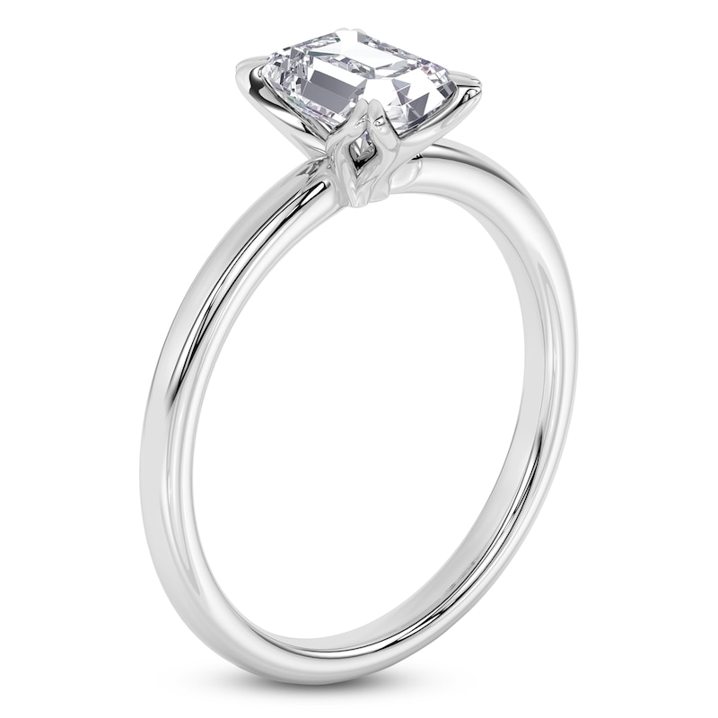 Main Image 2 of Emerald-Cut Diamond Solitaire Engagement Ring 1 ct tw 14K White Gold (I2/I)