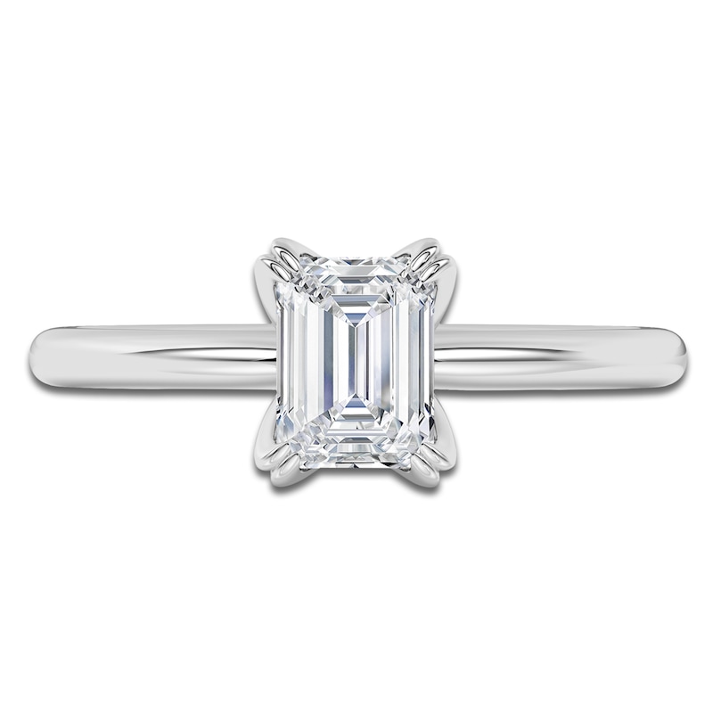 Main Image 3 of Emerald-Cut Diamond Solitaire Engagement Ring 1 ct tw 14K White Gold (I2/I)