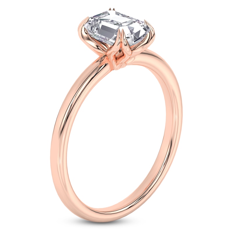 Main Image 2 of Certified Emerald-Cut Diamond Solitaire Engagement Ring 1-1/2 ct tw 14K Rose Gold (I1/I)