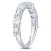 Thumbnail Image 2 of Round & Emerald-Cut Lab-Grown Diamond Anniversary Ring 2-1/8 ct tw 14K White Gold