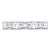 Thumbnail Image 3 of Round & Emerald-Cut Lab-Grown Diamond Anniversary Ring 2-1/8 ct tw 14K White Gold