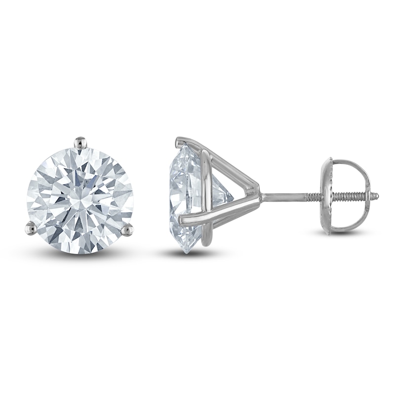 Main Image 1 of Round-Cut Lab-Grown Diamond Solitaire Stud Earrings 5 ct tw Platinum (VS2/F)