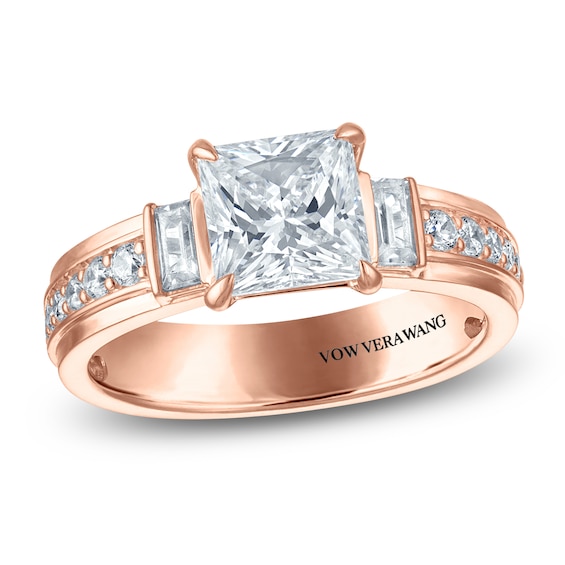 Vera Wang VOW Princess-Cut Lab-Grown Diamond Engagement Ring 2-3/8 ct tw 14K Rose Gold