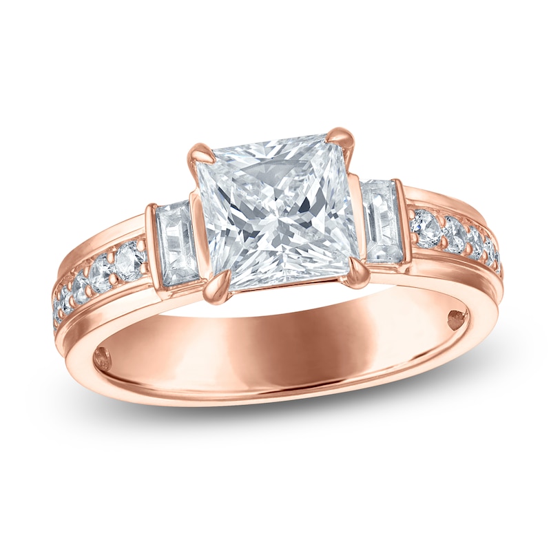 Main Image 1 of Vera Wang VOW Princess-Cut Lab-Grown Diamond Engagement Ring 2-3/8 ct tw 14K Rose Gold