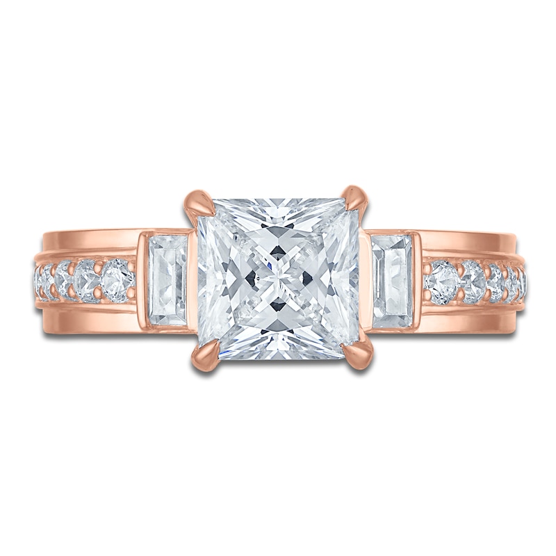 Main Image 3 of Vera Wang VOW Princess-Cut Lab-Grown Diamond Engagement Ring 2-3/8 ct tw 14K Rose Gold