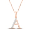 Thumbnail Image 1 of Diamond Initial A Necklace 1/20 ct tw 10K Rose Gold 18"