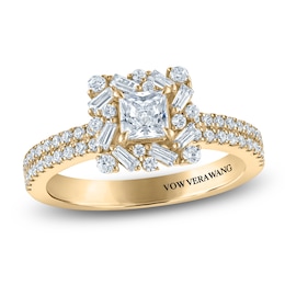 Vera Wang VOW Princess-Cut Diamond Halo Engagement Ring 1 ct tw 14K Yellow Gold