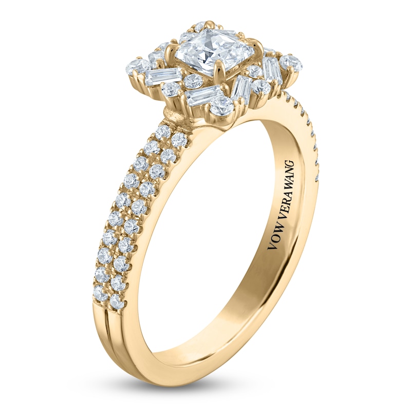 Main Image 2 of Vera Wang VOW Princess-Cut Diamond Halo Engagement Ring 1 ct tw 14K Yellow Gold