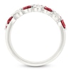 Thumbnail Image 4 of Lab-Created Ruby & White Lab-Created Sapphire Two-Row Ring Sterling Silver