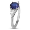 Thumbnail Image 2 of Blue & White Lab-Created Sapphire Three-Stone Ring Sterling Silver