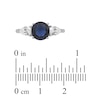 Thumbnail Image 3 of Blue & White Lab-Created Sapphire Three-Stone Ring Sterling Silver