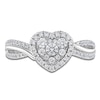 Thumbnail Image 3 of Multi-Diamond Heart Halo Promise Ring 1/2 ct tw 10K White Gold