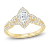Thumbnail Image 1 of Brilliant Moments Certified Marquise-Cut Diamond Halo Engagement Ring 1 ct tw 14K Yellow Gold