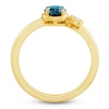 Thumbnail Image 2 of Montana Blue Round-Cut Natural Sapphire & Diamond Accent Station Ring 14K Yellow Gold