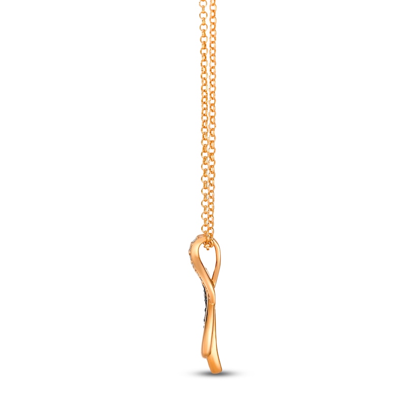 Main Image 2 of Le Vian Diamond Swirl Necklace 1/5 ct tw 14K Strawberry Gold 19"