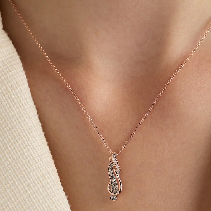 Main Image 3 of Le Vian Diamond Swirl Necklace 1/5 ct tw 14K Strawberry Gold 19"