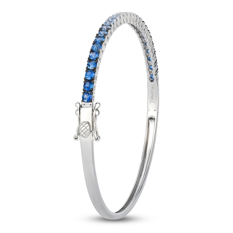 Main Image 2 of Le Vian Denim Ombré Sapphire Bangle Bracelet 14K Vanilla Gold 6.75"