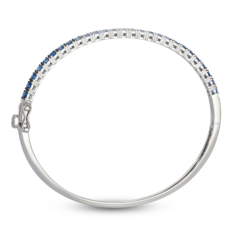 Main Image 3 of Le Vian Denim Ombré Sapphire Bangle Bracelet 14K Vanilla Gold 6.75"