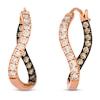 Thumbnail Image 2 of Le Vian Diamond Inside-Out Curved Hoop Earrings 7/8 ct tw 14K Strawberry Gold