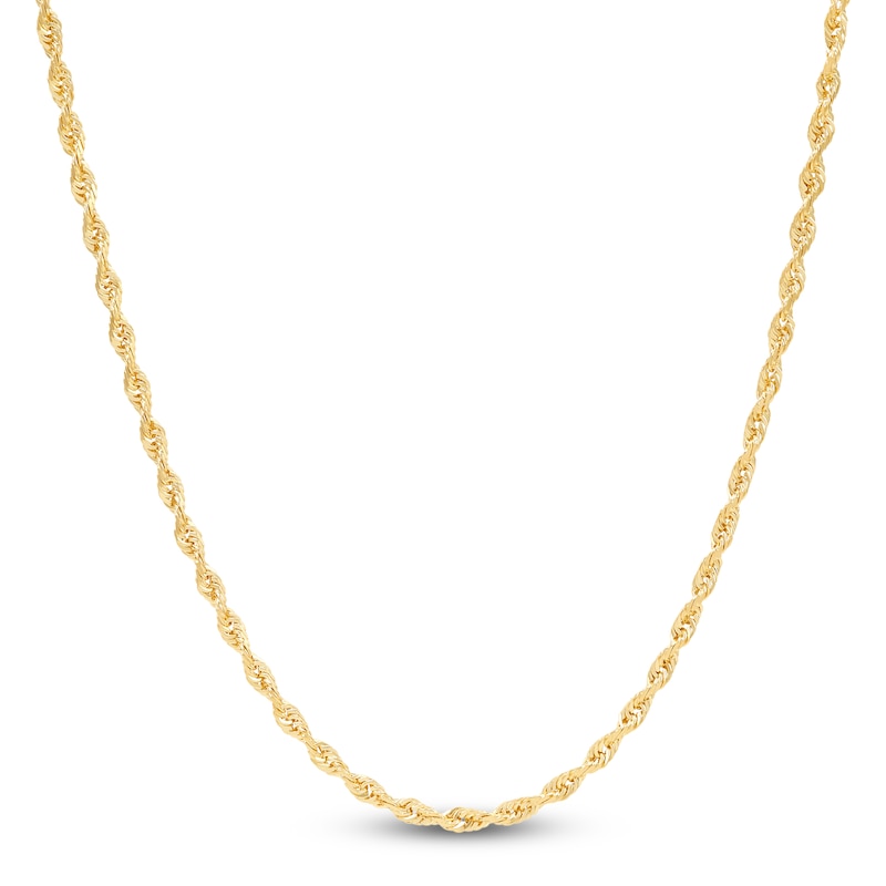 Main Image 1 of Glitter Rope Chain 2mm Solid 14K Yellow Gold 16"