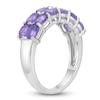 Thumbnail Image 2 of Oval-Cut Natural Amethyst Two-Row Ring Sterling Silver