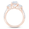 Thumbnail Image 2 of Oval & Round-Cut Lab-Grown Diamond Three-Stone Engagement Ring 3 ct tw 14K Rose Gold