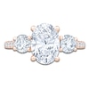 Thumbnail Image 3 of Oval & Round-Cut Lab-Grown Diamond Three-Stone Engagement Ring 3 ct tw 14K Rose Gold