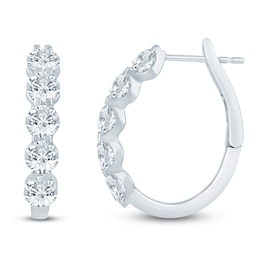 Jared Signature Collection Lab-Grown Diamond U-Shaped Hoop Earrings 3 ct tw 14K White Gold