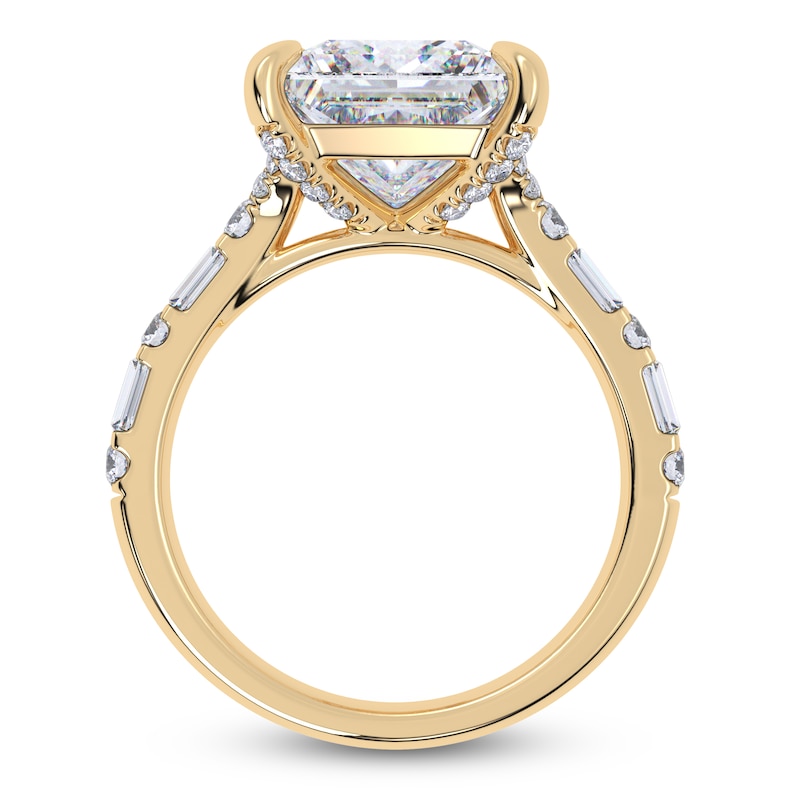 Main Image 4 of Princess-Cut Lab-Grown Diamond Engagement Ring 4-1/2 ct tw 14K Yellow Gold