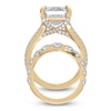 Thumbnail Image 3 of Emerald-Cut Lab-Grown Diamond Bridal Set 12 ct tw 14K Yellow Gold