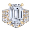 Thumbnail Image 4 of Emerald-Cut Lab-Grown Diamond Bridal Set 12 ct tw 14K Yellow Gold