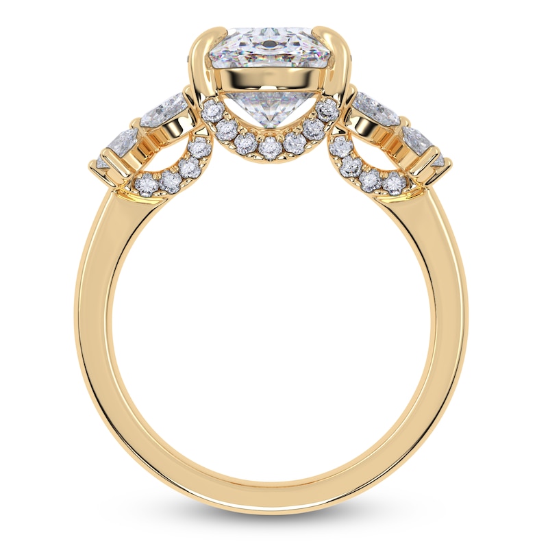 Main Image 4 of Oval-Cut Lab-Grown Diamond Butterfly Engagement Ring 4-5/8 ct tw 14K Yellow Gold