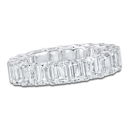Certified Emerald-Cut Diamond Eternity Band 5-3/4 to 6-7/8 ct tw Platinum