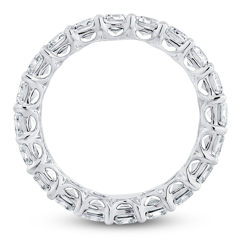 Main Image 2 of Certified Emerald-Cut Diamond Eternity Band 5-3/4 to 6-7/8 ct tw Platinum