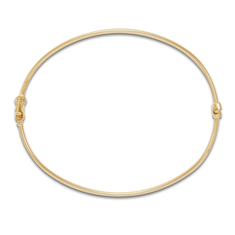 Main Image 2 of Polished Bangle Bracelet Hollow 10K Yellow Gold 3mm