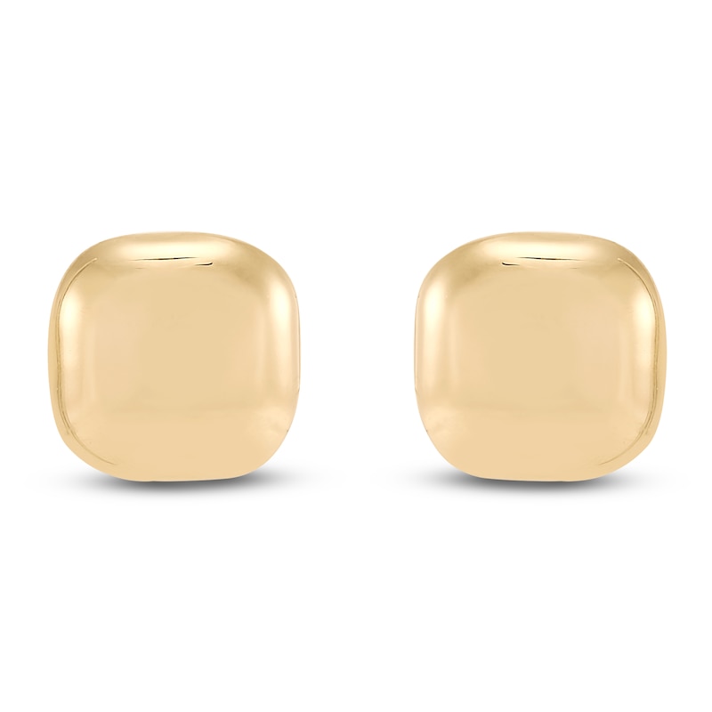 Main Image 1 of Cushion-Shaped Stud Earrings Solid 14K Yellow Gold