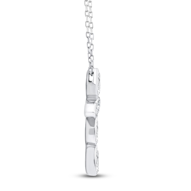 Main Image 2 of Jared Signature Marquise-Cut Lab-Grown Diamond Cross Necklace 1 ct tw 14K White Gold 18"