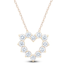 Jared Signature Collection Lab-Grown Diamond Open Heart Necklace 1 ct tw 14K Yellow Gold 18"