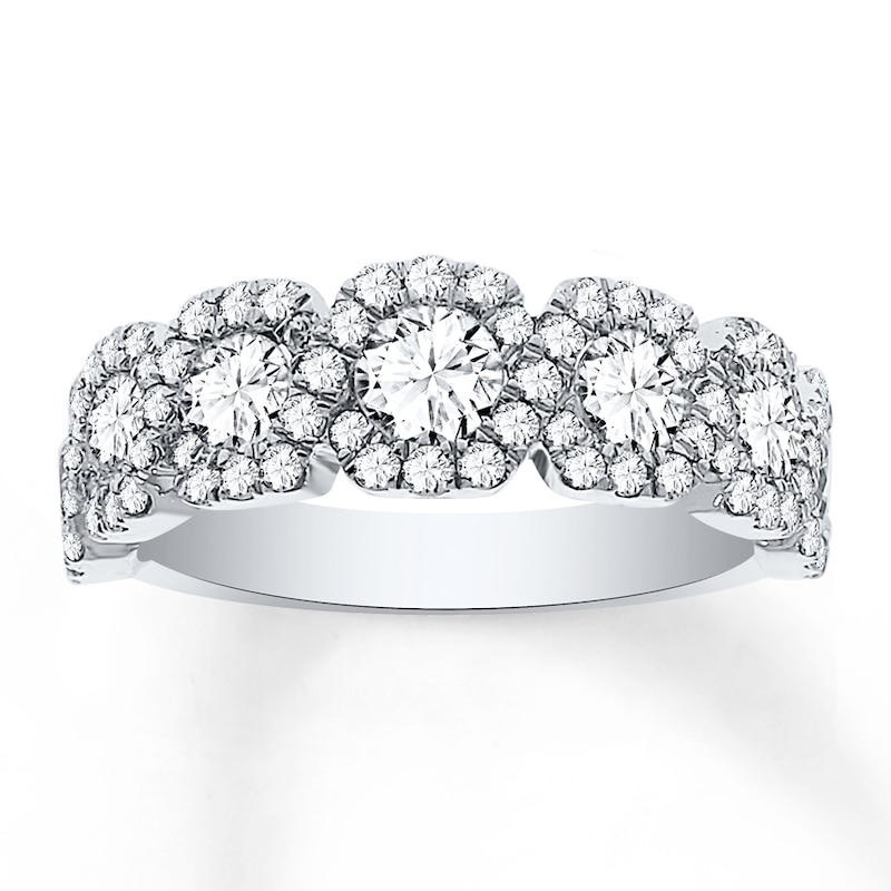 Main Image 1 of Diamond Anniversary Band 1-1/2 ct tw Round-cut 14K White Gold
