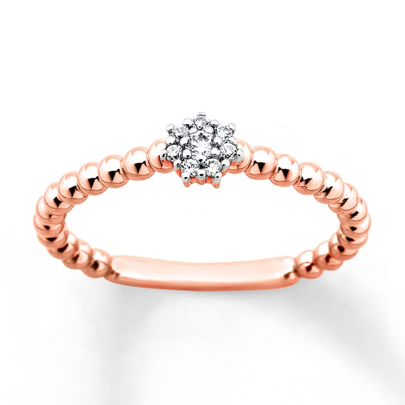 Diamond Stackable Ring 1/10 ct tw Round-cut 10K Rose Gold