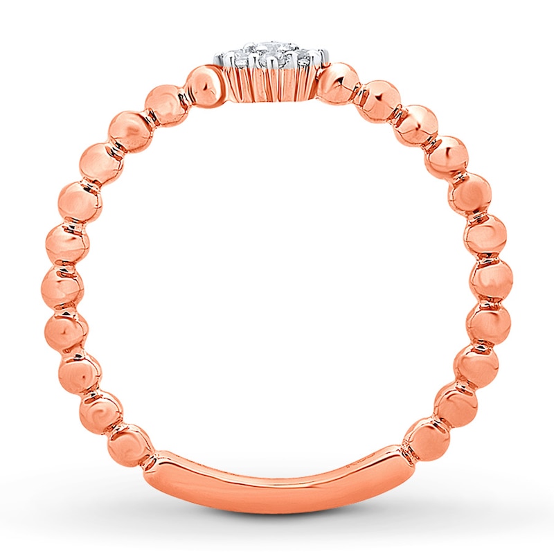 Diamond Stackable Ring 1/10 ct tw Round-cut 10K Rose Gold