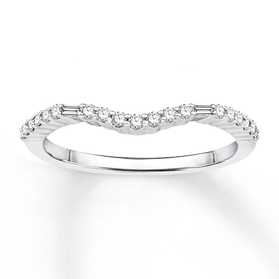 Diamond Anniversary Band 1/5 cttw Round/Baguette 14K White Gold | Wraps