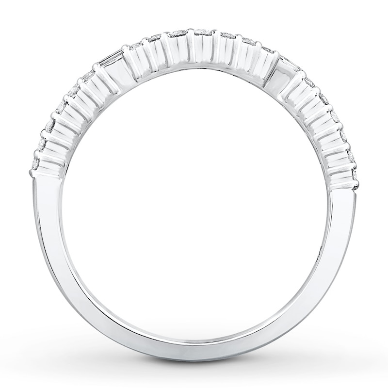 Diamond Anniversary Band 1/5 ct tw Round/Baguette 14K White Gold